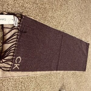 Calvin Klein scarf. Purple and tan.